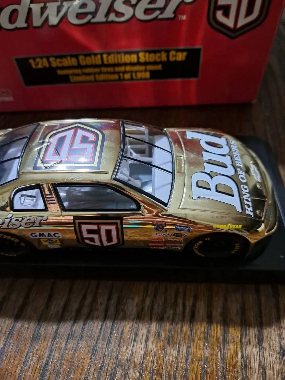 Vintage 98 Racing Champions Gold Ricky Craven #50 Bud Die Cast Nascar Race Car